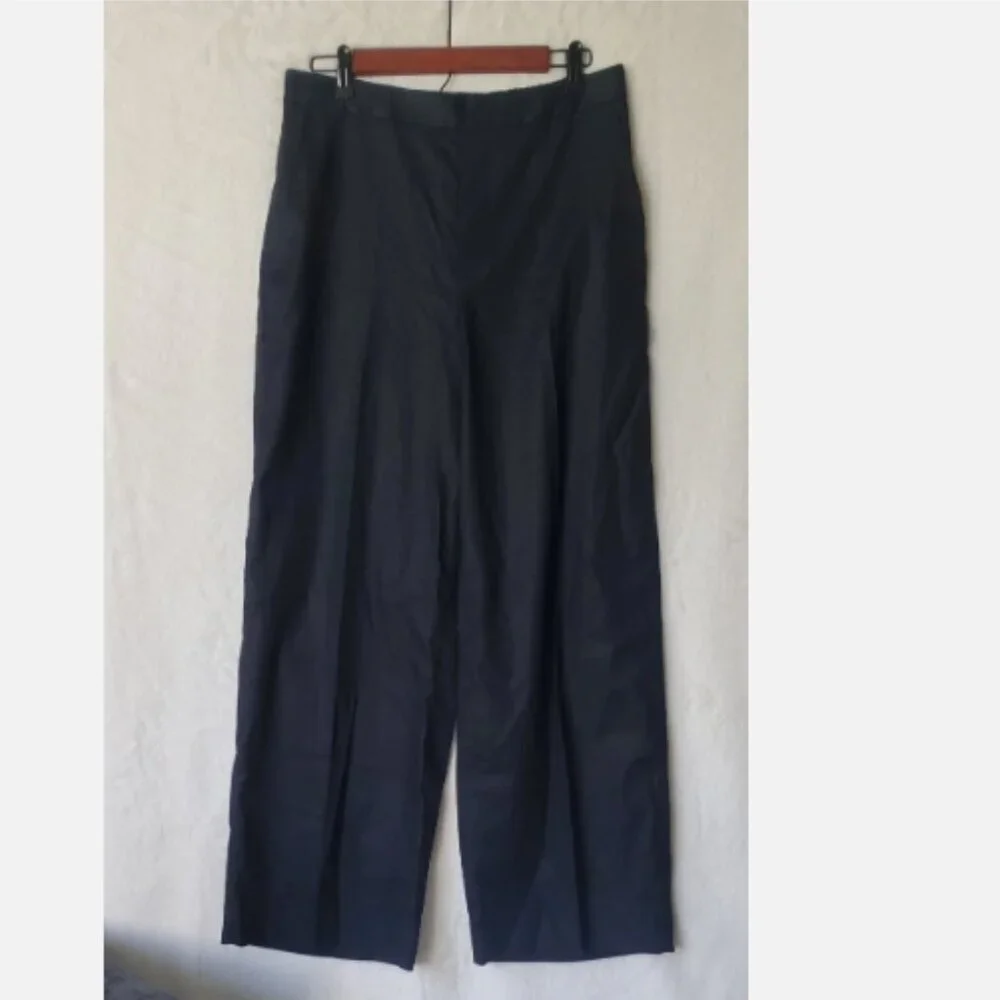 Banana Republic Hayden Wide Leg Linen Blend Pull On Pants Black Size Large NWT
